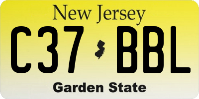 NJ license plate C37BBL