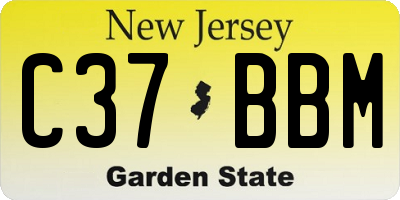 NJ license plate C37BBM