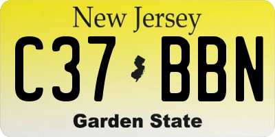 NJ license plate C37BBN
