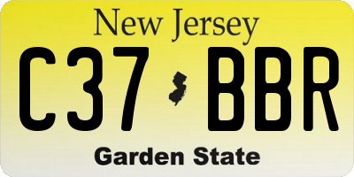 NJ license plate C37BBR