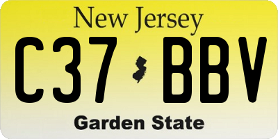 NJ license plate C37BBV