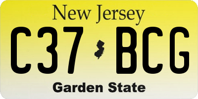NJ license plate C37BCG
