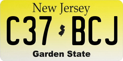 NJ license plate C37BCJ
