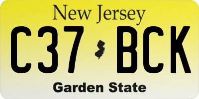 NJ license plate C37BCK