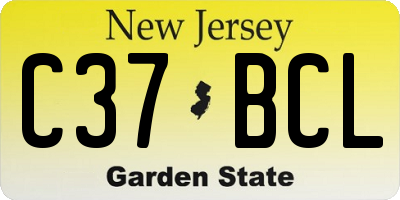 NJ license plate C37BCL