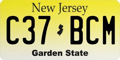 NJ license plate C37BCM