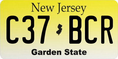 NJ license plate C37BCR