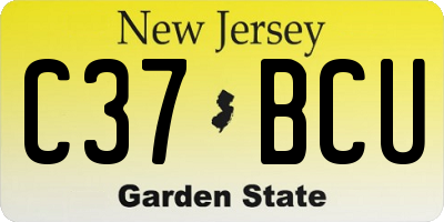 NJ license plate C37BCU
