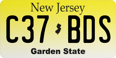 NJ license plate C37BDS