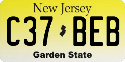 NJ license plate C37BEB