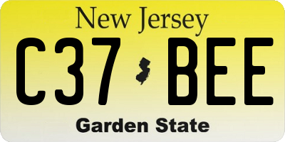 NJ license plate C37BEE