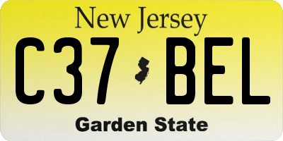 NJ license plate C37BEL