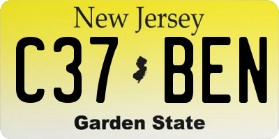 NJ license plate C37BEN
