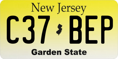 NJ license plate C37BEP