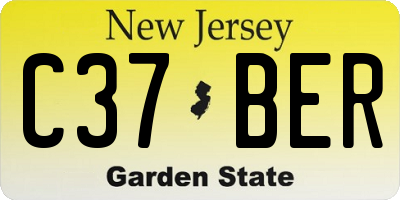 NJ license plate C37BER