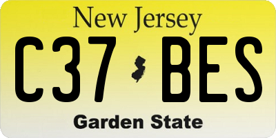 NJ license plate C37BES