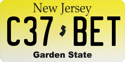 NJ license plate C37BET