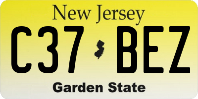NJ license plate C37BEZ