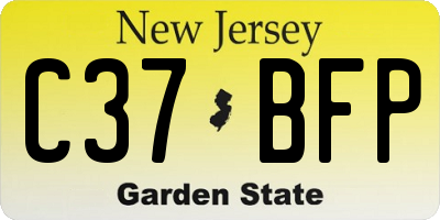 NJ license plate C37BFP