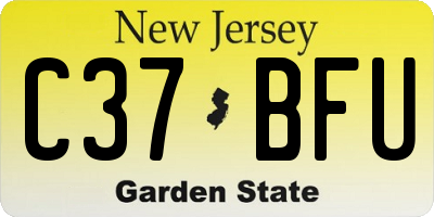 NJ license plate C37BFU