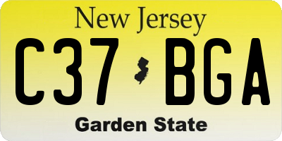 NJ license plate C37BGA