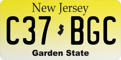 NJ license plate C37BGC