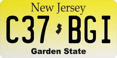 NJ license plate C37BGI