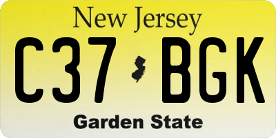 NJ license plate C37BGK
