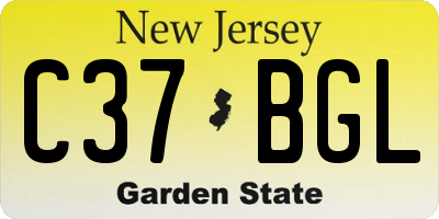 NJ license plate C37BGL