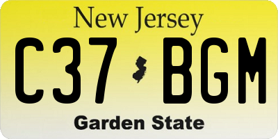 NJ license plate C37BGM