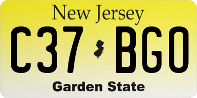 NJ license plate C37BGO