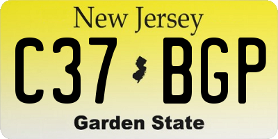 NJ license plate C37BGP