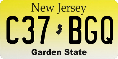 NJ license plate C37BGQ
