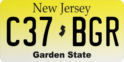 NJ license plate C37BGR