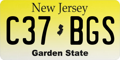 NJ license plate C37BGS