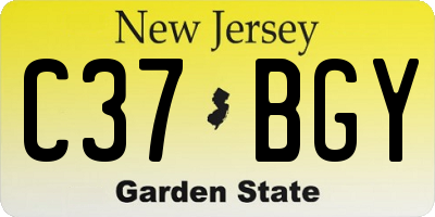 NJ license plate C37BGY