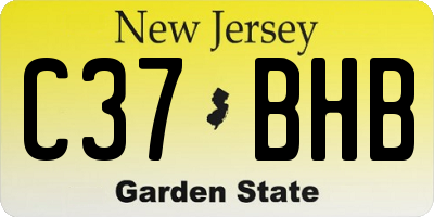 NJ license plate C37BHB