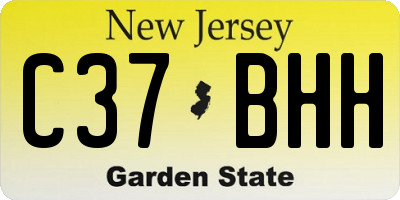 NJ license plate C37BHH