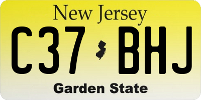 NJ license plate C37BHJ
