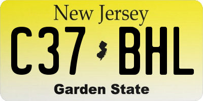 NJ license plate C37BHL