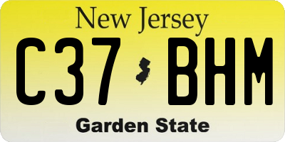 NJ license plate C37BHM