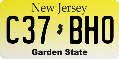 NJ license plate C37BHO