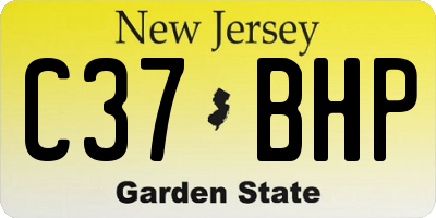 NJ license plate C37BHP