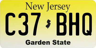 NJ license plate C37BHQ