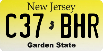 NJ license plate C37BHR