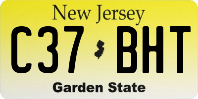 NJ license plate C37BHT