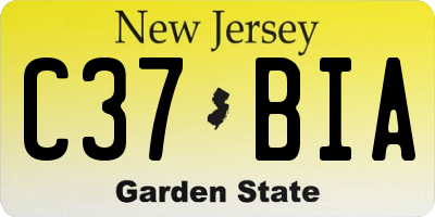 NJ license plate C37BIA