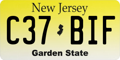 NJ license plate C37BIF