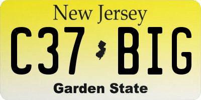NJ license plate C37BIG