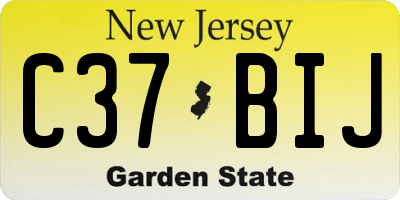 NJ license plate C37BIJ